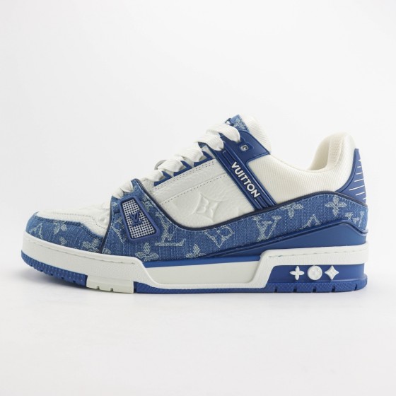 Louis Vuitton LV Trainer Monogram Denim White Blue 1A9JGZ / 1A9JGU