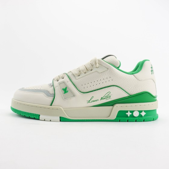 Louis Vuitton LV Trainer Sneaker Low White Green 1A54HS