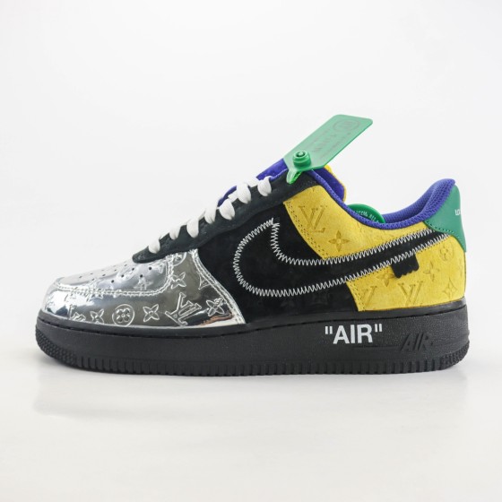 Louis Vuitton Nike Air Force 1 Low By Virgil Abloh Black Metallic Silver 1A9VCE