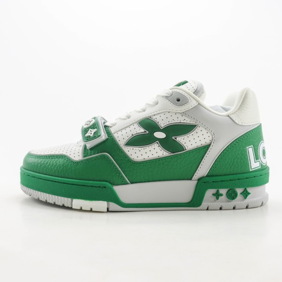 Louis Vuitton Trainer White Green 1AHTCP