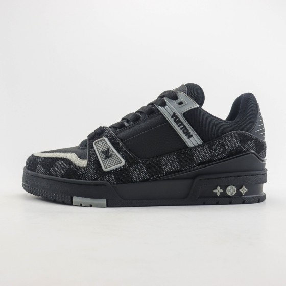 Louis Vuitton LV Trainer Black Damier Denim 1ACPSM