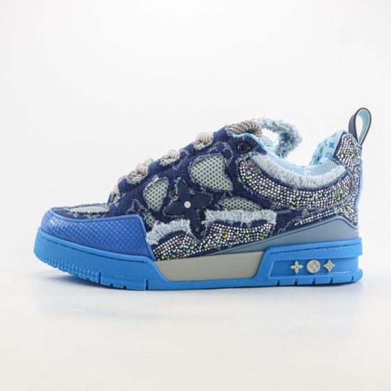 Louis Vuitton Skate Trainer Blue Swarovski Monogram 1ABMH9