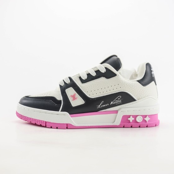 Louis Vuitton Trainer Black White Pink 1ADDZI