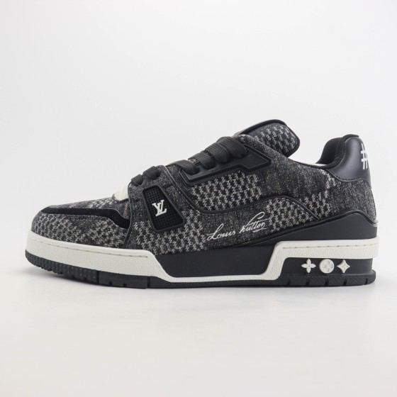 Louis Vuitton LV Trainer Black Damier 3D Denim 1AD6DX
