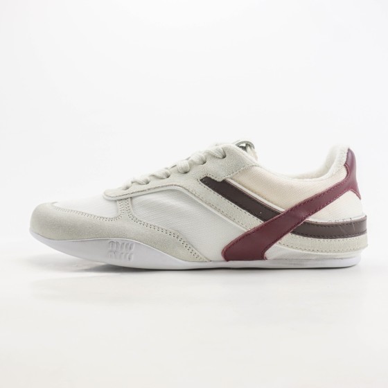 Miu Miu Wmns Gymnasium Sneaker 'White Burgundy' 5E428E_71L_F0X97_F_A005