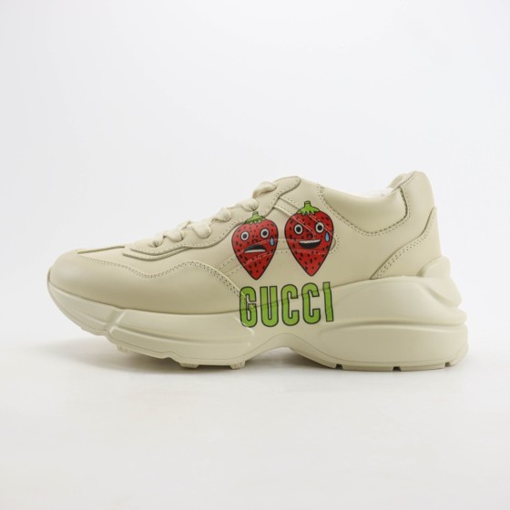 Gucci Rhyton Sneaker With Strawberry Print 'Ivory White' 703814-DRW00-9522