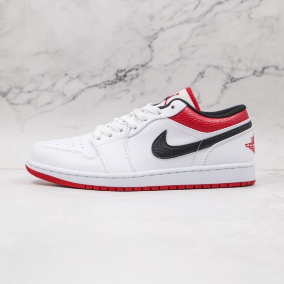 Jordan 1 Low White University Red Black 553558-118