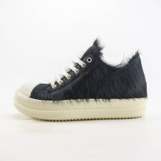 Rick Owens Strobe Low 'Black Cow Fur' RR02B2891-LHL-911
